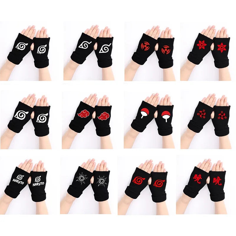 Naruto Anime Cosplay Black Gloves